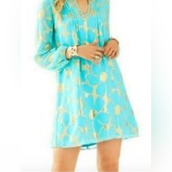 Lilly Pulitzer Dresses & Skirts - NWT Lilly Pulitzer COLBY Breakwater Blue Long Sleeve Dress